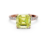 Rose gold Fancy Yellow Asscher  Solitaire Pavé Diamond Engagement Ring with Four-Prong Setting_17