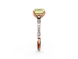 Rose gold Fancy Yellow Asscher  Solitaire Pavé Diamond Engagement Ring with Four-Prong Setting_19