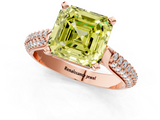 Rose gold Fancy Yellow Asscher  Solitaire Pavé Diamond Engagement Ring with Four-Prong Setting_19