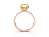 Rose gold Fancy Yellow Asscher  Solitaire Pavé Diamond Engagement Ring with Four-Prong Setting_20