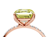 Rose gold Fancy Yellow Asscher  Solitaire Pavé Diamond Engagement Ring with Four-Prong Setting_21