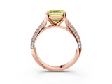 Rose gold Fancy Yellow Asscher  Solitaire Pavé Diamond Engagement Ring with Four-Prong Setting_21