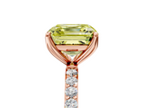 Rose gold Fancy Yellow Asscher  Solitaire Pavé Diamond Engagement Ring with Four-Prong Setting_22