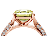 Rose gold Fancy Yellow Asscher  Solitaire Pavé Diamond Engagement Ring with Four-Prong Setting_22