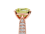 Rose gold Fancy Yellow Asscher  Solitaire Pavé Diamond Engagement Ring with Four-Prong Setting_23