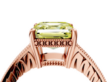 Rose gold Fancy Yellow Asscher  Solitaire Pavé Diamond Milgrain Engagement Ring with Four-Prong Setting_4