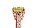 Rose gold Fancy Yellow Asscher  Solitaire Pavé Diamond Milgrain Engagement Ring with Four-Prong Setting_5