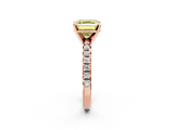 Rose gold Fancy Yellow Asscher  Solitaire Pave Diamond Engagement Ring with Four-Prong Setting_2