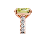 Rose gold Fancy Yellow Asscher  Solitaire Pave Diamond Engagement Ring with Prong Setting_22