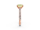 Rose gold Fancy Yellow Asscher  Solitaire Pave Diamond Engagement Ring with Prong Setting_30