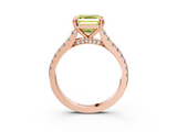 Rose gold Fancy Yellow Asscher  Solitaire Pave Diamond Engagement Ring with Prong Setting_31