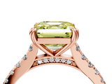 Rose gold Fancy Yellow Asscher  Solitaire Pave Diamond Engagement Ring with Prong Setting_32