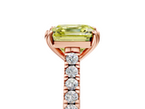 Rose gold Fancy Yellow Asscher  Solitaire Pave Diamond Engagement Ring with Prong Setting_33