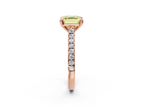 Rose gold Fancy Yellow Asscher  Solitaire Pave Diamond Engagement Ring with Prong Setting_47