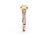 Rose gold Fancy Yellow Asscher  Solitaire Pave Split Shank Engagement Ring with Six-Prong Setting_19