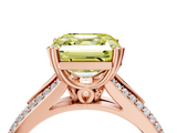 Rose gold Fancy Yellow Asscher  Solitaire Pave Split Shank Engagement Ring with Six-Prong Setting_21