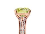 Rose gold Fancy Yellow Asscher  Solitaire Pave Split Shank Engagement Ring with Six-Prong Setting_22
