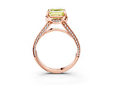 Rose gold Fancy Yellow Asscher  Solitaire Pave Split Shank Ring with Four-Prong Setting_72