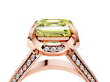 Rose gold Fancy Yellow Asscher  Solitaire Pave Split Shank Ring with Four-Prong Setting_73