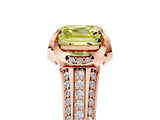 Rose gold Fancy Yellow Asscher  Solitaire Pave Split Shank Ring with Four-Prong Setting_74