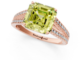 Rose gold Fancy Yellow Asscher  Solitaire Split Shank Pavé Diamond Engagement Ring_18