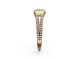 Rose gold Fancy Yellow Asscher  Solitaire Split Shank Pavé Diamond Engagement Ring_19