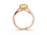 Rose gold Fancy Yellow Asscher  Solitaire Split Shank Pavé Diamond Engagement Ring_20