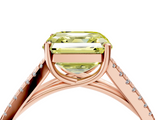 Rose gold Fancy Yellow Asscher  Solitaire Split Shank Pavé Diamond Engagement Ring_21