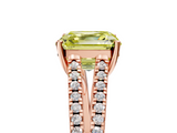 Rose gold Fancy Yellow Asscher  Solitaire Split Shank Pavé Diamond Engagement Ring_22