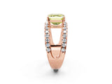 Rose gold Fancy Yellow Asscher  Solitaire Split Shank Pave Diamond Ring_43