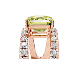 Rose gold Fancy Yellow Asscher  Solitaire Split Shank Pave Diamond Ring_46