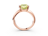 Rose gold Fancy Yellow Asscher  Solitaire Tension Set Diamond Ring with Wide Band_57