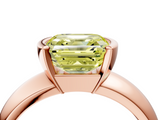 Rose gold Fancy Yellow Asscher  Solitaire Tension Set Diamond Ring with Wide Band_58