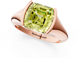 Rose gold Fancy Yellow Asscher  Solitaire Tension Set Diamond Ring_55
