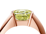Rose gold Fancy Yellow Asscher  Solitaire Tension Set Diamond Ring_58