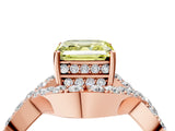 Rose gold Fancy Yellow Asscher  Solitaire Twist Band Pavé Diamond Engagement Ring_19