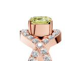 Rose gold Fancy Yellow Asscher  Solitaire Twist Band Pavé Diamond Engagement Ring_20