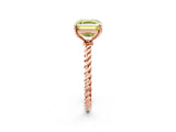 Rose gold Fancy Yellow Asscher  Solitaire Twist Band Ring with Four-Prong Setting_85