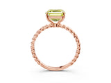 Rose gold Fancy Yellow Asscher  Solitaire Twist Band Ring with Four-Prong Setting_86