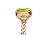 Rose gold Fancy Yellow Asscher  Solitaire Twist Band Ring with Four-Prong Setting_88