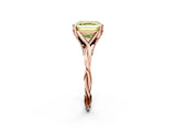 Rose gold Fancy Yellow Asscher  Solitaire Twist Band Six-Prong Setting 3