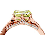 Rose gold Fancy Yellow Asscher  Solitaire Twist Band Six-Prong Setting 5