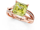 Rose gold Fancy Yellow Asscher  Solitaire Twist Band with Pavé Accents and Four-Prong Setting_21