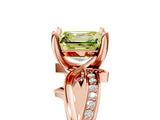 Rose gold Fancy Yellow Asscher  Solitaire Twist Band with Pavé Accents and Four-Prong Setting_25