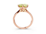 Rose gold Fancy Yellow Asscher  Solitaire Twist Band with Pavé Diamonds and Four-Prong Setting_123