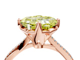 Rose gold Fancy Yellow Asscher  Solitaire Twist Band with Pavé Diamonds and Four-Prong Setting_124