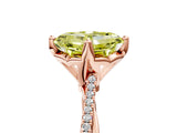 Rose gold Fancy Yellow Asscher  Solitaire Twist Band with Pavé Diamonds and Four-Prong Setting_125