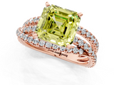 Rose gold Fancy Yellow Asscher  Solitaire Twist Band with Pavé Setting and Four-Prong Setting_1