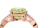 Rose gold Fancy Yellow Asscher  Solitaire Twist Band with Pavé Setting and Four-Prong Setting_4