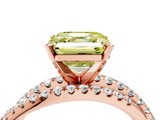 Rose gold Fancy Yellow Asscher  Solitaire Twist Band with Pavé Setting and Four-Prong Setting_4